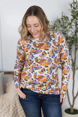 Blair Mockneck Long Sleeve w/Thumbholes in Florals (12 Prints)-2- Long Sleeve Tops-MICHELLE MAE-Styled by Stacked - A Plus Size Women's Boutique in Lakeville, MN