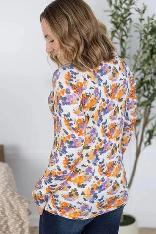 Blair Mockneck Long Sleeve w/Thumbholes in Florals (12 Prints)-2- Long Sleeve Tops-MICHELLE MAE-Styled by Stacked - A Plus Size Women's Boutique in Lakeville, MN