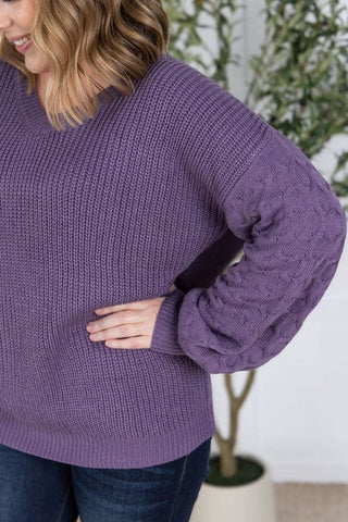 Talina Balloon Sleeve Textured Sweater in Solids (5 colors!)-2- Long Sleeve Tops-MICHELLE MAE-Styled by Stacked - A Plus Size Women's Boutique in Lakeville, MN