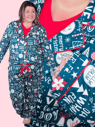 Adley Holiday PJ Set in Evergreen-8- Legging/Lounge/Bralette-MICHELLE MAE-Styled by Stacked - A Plus Size Women's Boutique in Lakeville, MN