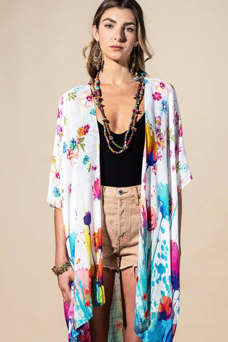 Leia Wildflower Splash Kimono-4- Overlayer Tops-Urbanista-Styled by Stacked - A Plus Size Women's Boutique in Lakeville, MN