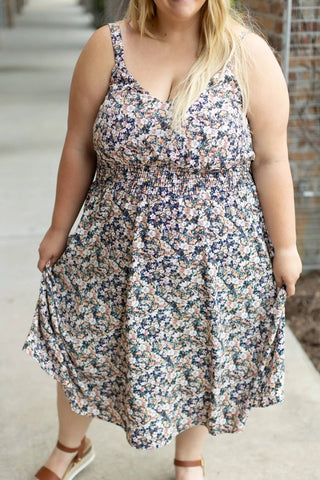 Karli Luxe Floral Midi Dress w/Adjustable Straps (4 colors)-11- Dress/Romp/Jump-MICHELLE MAE-Styled by Stacked - A Plus Size Women's Boutique in Lakeville, MN