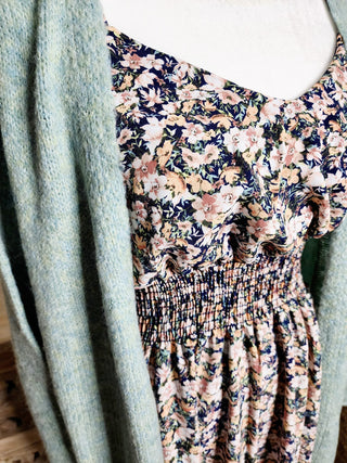 Karli Luxe Floral Midi Dress w/Adjustable Straps (4 colors)-11- Dress/Romp/Jump-MICHELLE MAE-Styled by Stacked - A Plus Size Women's Boutique in Lakeville, MN