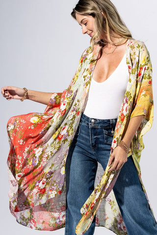Primrose Flower Garden Kimono