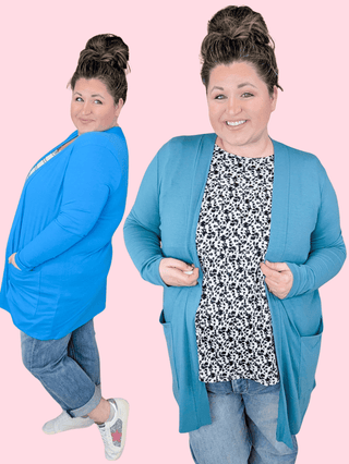 Kylee Tissue Weight Cardigan w/Pockets-7- Year Round Basic Tops-zenana-Styled by Stacked - A Plus Size Women's Boutique in Lakeville, MN