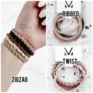 12- Accessories & Gifts 5 PC Hair Tie Sets- Pinky Neutrals plus size clothing