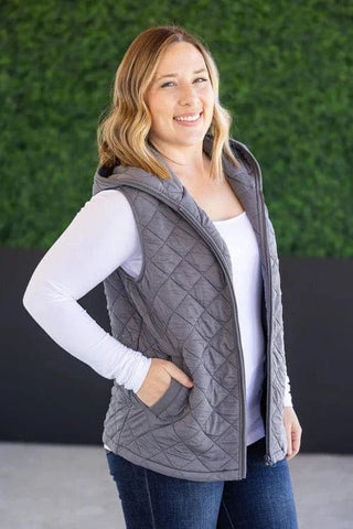 Lissa Premium Lightweight Quilted Vest w/Hood (3 COLORS)-4- Overlayer Tops-MICHELLE MAE-Styled by Stacked - A Plus Size Women's Boutique in Lakeville, MN