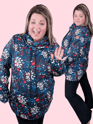 PHC Cozy Cloud Funnel in Dark Holiberry-3- Hooded Tops-MICHELLE MAE-Styled by Stacked - A Plus Size Women's Boutique in Lakeville, MN