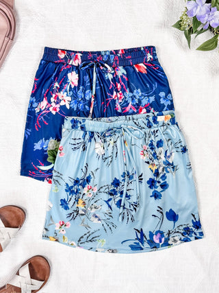 Hilton Floral Pull On Skort (2 Colors)-10- Bottoms Non-Denim-MICHELLE MAE-Styled by Stacked - A Plus Size Women's Boutique in Lakeville, MN