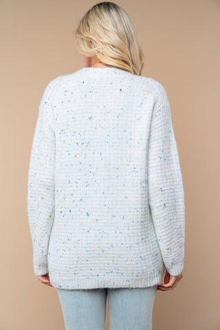 Jennings Quilted Button Sweater Cardigan in Confetti Cake-4- Overlayer Tops-WHITE BIRCH-Styled by Stacked - A Plus Size Women's Boutique in Lakeville, MN