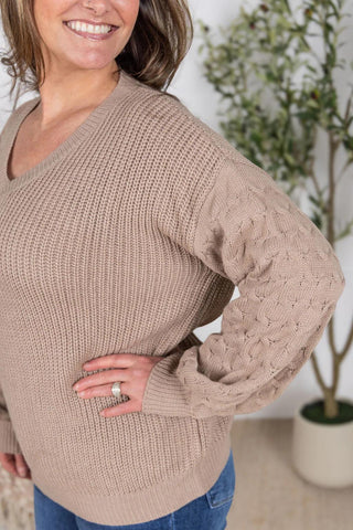 Talina Balloon Sleeve Textured Sweater in Solids (5 colors!)-2- Long Sleeve Tops-MICHELLE MAE-Styled by Stacked - A Plus Size Women's Boutique in Lakeville, MN