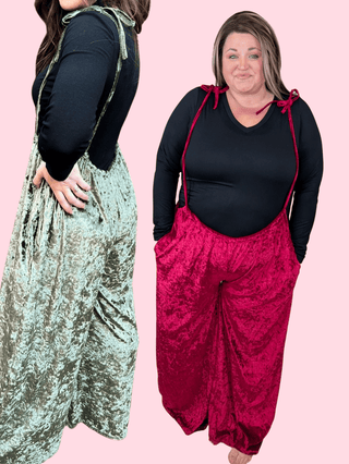 *DEAL* Dani Velour Drawstring Jumpsuit *FINAL SALE*-11- Dress/Romp/Jump-with love molly-Styled by Stacked - A Plus Size Women's Boutique in Lakeville, MN