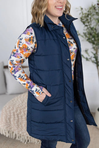 Remington Longline Quilted Non-Puff Vest (9 Colors)-4- Overlayer Tops-MICHELLE MAE-Styled by Stacked - A Plus Size Women's Boutique in Lakeville, MN