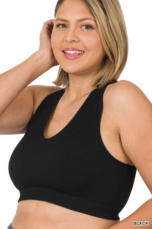 Remy Ribbed V-Neck Brami Bralette