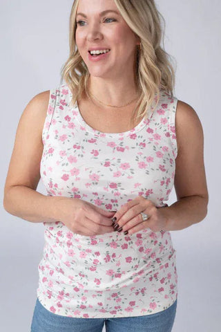 Livi Triple Stretch Scoopneck Tank in Florals (7 Colors)-1- ShortSlv/Slvless Tops-MICHELLE MAE-Styled by Stacked - A Plus Size Women's Boutique in Lakeville, MN