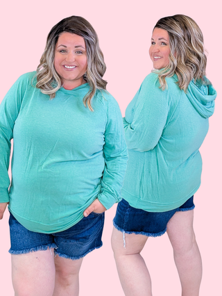Morrow Lightweight Pullover Hoodie in Washed Teal