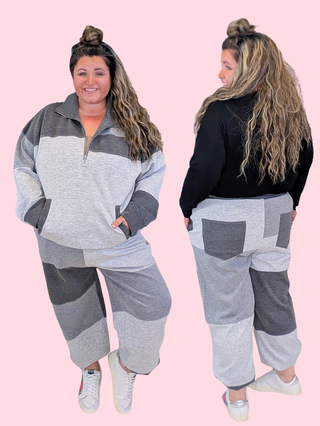 Wyatt Colorblocked Jogger in Grays