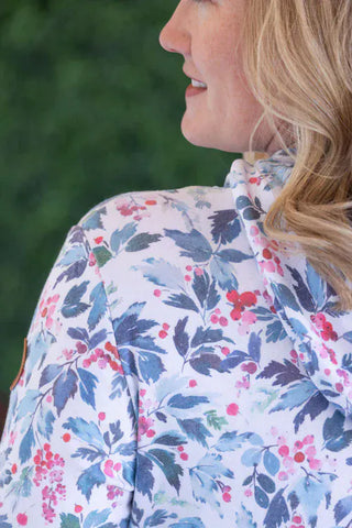 PHC Triple Stretch Pullover Hoodie in Xmas Berry + Evergreen-3- Hooded Tops-MICHELLE MAE-Styled by Stacked - A Plus Size Women's Boutique in Lakeville, MN