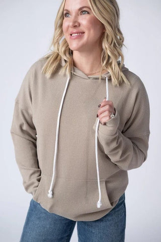 PHC- Luxe Ribbed Pullover Hoodie w/Side Slits (6 Colors)-3- Hooded Tops-MICHELLE MAE-Styled by Stacked - A Plus Size Women's Boutique in Lakeville, MN