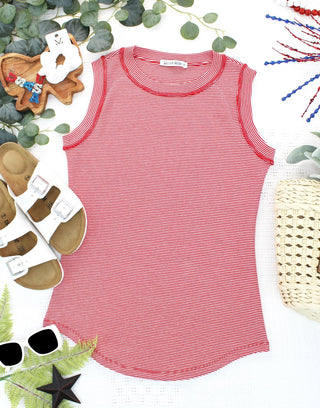 Genie High Neck Striped Tank (7 Colors)