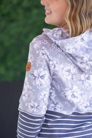 PHC- Triple Stretch Pullover Hoodie in Garden Gray + Stripes-3- Hooded Tops-MICHELLE MAE-Styled by Stacked - A Plus Size Women's Boutique in Lakeville, MN