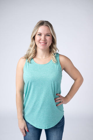 Tiffanie Scoopneck Heathered Tank (3 Colors)