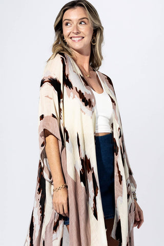 Gaia Ink Wash Kimono in Neutrals