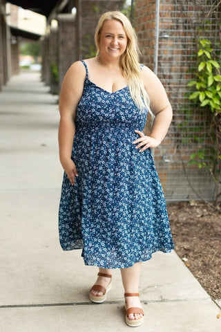 Karli Luxe Floral Midi Dress w/Adjustable Straps (4 colors)-11- Dress/Romp/Jump-MICHELLE MAE-Styled by Stacked - A Plus Size Women's Boutique in Lakeville, MN