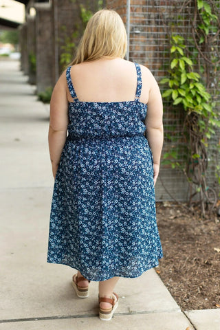 Karli Luxe Floral Midi Dress w/Adjustable Straps (4 colors)-11- Dress/Romp/Jump-MICHELLE MAE-Styled by Stacked - A Plus Size Women's Boutique in Lakeville, MN