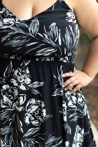 Karli Luxe Floral Midi Dress w/Adjustable Straps (4 colors)-11- Dress/Romp/Jump-MICHELLE MAE-Styled by Stacked - A Plus Size Women's Boutique in Lakeville, MN