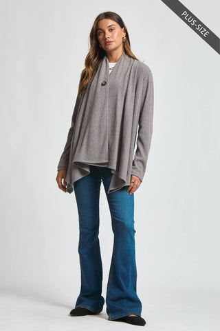 Winifred Wrap Top w/ Button Front-2- Long Sleeve Tops-Dear Scarlett-Styled by Stacked - A Plus Size Women's Boutique in Lakeville, MN