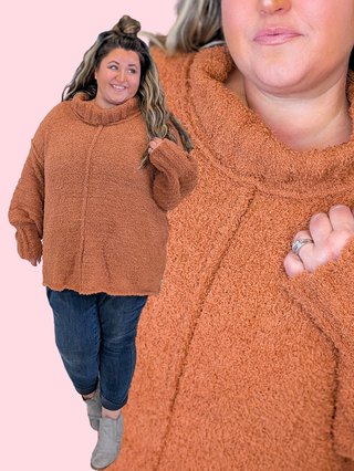 Melissa Mockneck Cozy Sweater in Rust
