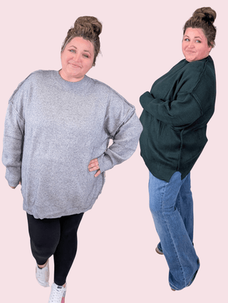 Aurora Cozy Dolman Slouchy Sweater in Solids (3 COLORS)-2- Long Sleeve Tops-Michelle Mae-Styled by Stacked - A Plus Size Women's Boutique in Lakeville, MN