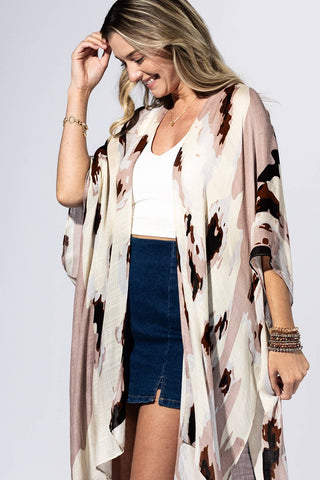 Gaia Ink Wash Kimono in Neutrals