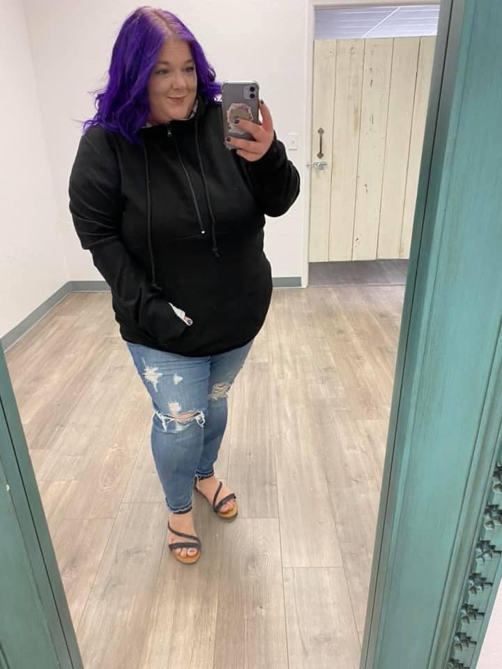 PREMIUM HOODIE- SOLID BLACK HALFZIP premium hoodie Michelle Mae 