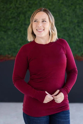 Blair Mockneck Long Sleeve with Thumbholes in Solids (5 Colors)-2- Long Sleeve Tops-MICHELLE MAE-Styled by Stacked - A Plus Size Women's Boutique in Lakeville, MN