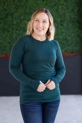 Blair Mockneck Long Sleeve with Thumbholes in Solids (5 Colors)-2- Long Sleeve Tops-MICHELLE MAE-Styled by Stacked - A Plus Size Women's Boutique in Lakeville, MN
