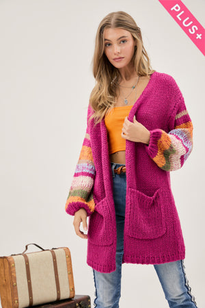 Carmen Colorblock Sleeve Cozy Cardigan