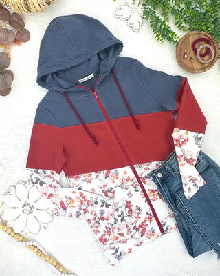 PHC Colorblock Full Zip Hoodie in Autumn Watercolor