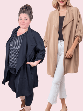 Betsy Button Sleeve Solid Oversized Cardigan (2 Colors)-4- Overlayer Tops-WHITE BIRCH-Styled by Stacked - A Plus Size Women's Boutique in Lakeville, MN