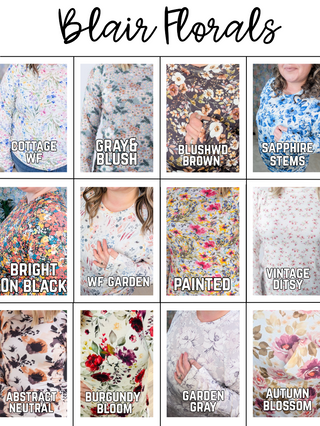 Blair Mockneck Long Sleeve w/Thumbholes in Florals (12 Prints)