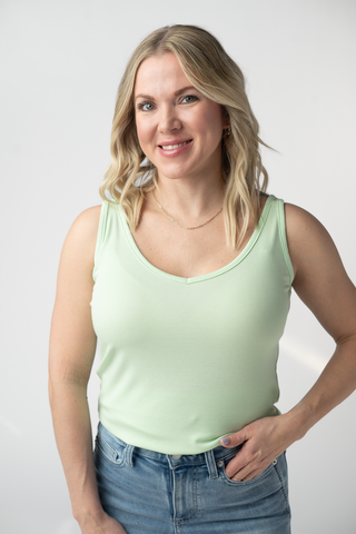 Kennedy Rounded Vneck Tank in Solids (4 Colors)