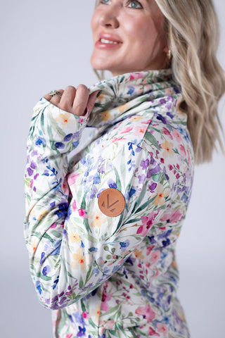 PHC Cloud Funnel Neck Pullover in Cottage Wildflower-3- Hooded Tops-MICHELLE MAE-Styled by Stacked - A Plus Size Women's Boutique in Lakeville, MN
