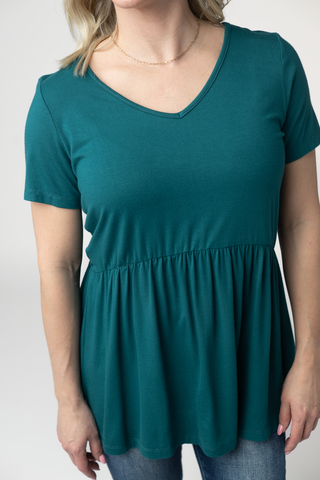 Marissa Short Sleeve Luxe Babydoll Tee in Solids