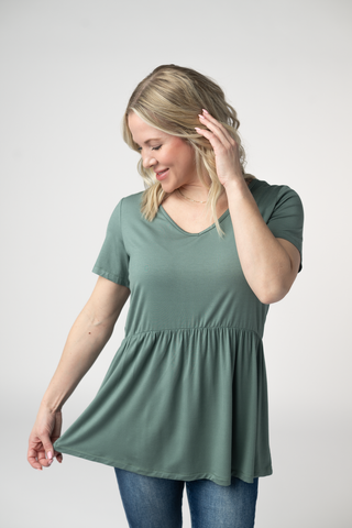 Marissa Short Sleeve Luxe Babydoll Tee in Solids