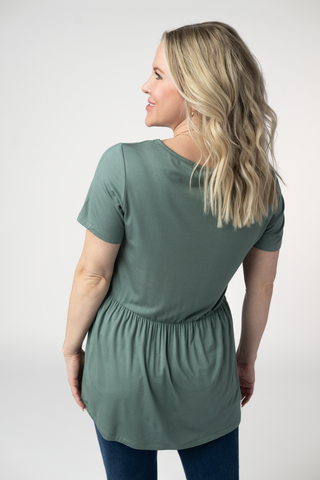 Marissa Short Sleeve Luxe Babydoll Tee in Solids