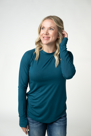 Blair Mockneck Long Sleeve with Thumbholes in Solids (8 Colors)
