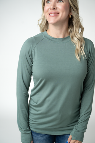 Blair Mockneck Long Sleeve with Thumbholes in Solids (8 Colors)