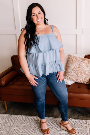Linen + Lace Tiered Tank