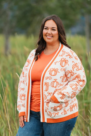 Adria Luxe Cardigan w/Pockets in Pumpkin Patch